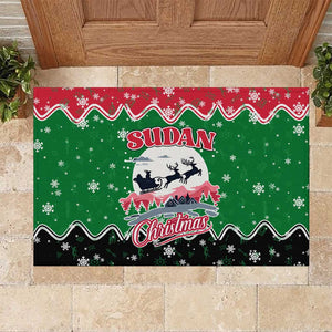 Sudan Christmas Rubber Doormat Red Green Black Xmas Santa Sleigh and Map - African Pride