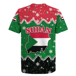 Sudan Christmas Rugby Jersey Red Green Black Xmas Santa Sleigh and Map - African Pride