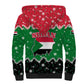 Sudan Christmas Sherpa Hoodie Red Green Black Xmas Santa Sleigh and Map - African Pride