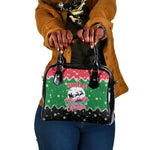 Sudan Christmas Shoulder Handbag Red Green Black Xmas Santa Sleigh and Map - African Pride