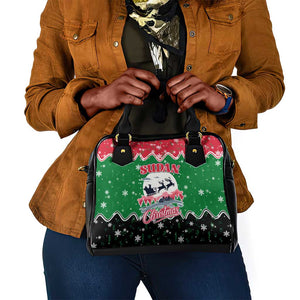 Sudan Christmas Shoulder Handbag Red Green Black Xmas Santa Sleigh and Map - African Pride