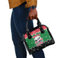 Sudan Christmas Shoulder Handbag Red Green Black Xmas Santa Sleigh and Map - African Pride