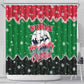 Sudan Christmas Shower Curtain Red Green Black Xmas Santa Sleigh and Map - African Pride