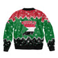 Sudan Christmas Sleeve Zip Bomber Jacket Red Green Black Xmas Santa Sleigh and Map - African Pride