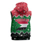 Sudan Christmas Sleeveless Hoodie Red Green Black Xmas Santa Sleigh and Map - African Pride