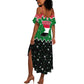 Sudan Christmas Summer Maxi Dress Red Green Black Xmas Santa Sleigh and Map - African Pride