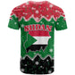 Sudan Christmas T shirt Red Green Black Xmas Santa Sleigh and Map - African Pride