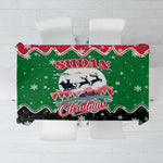 Sudan Christmas Tablecloth Red Green Black Xmas Santa Sleigh and Map - African Pride
