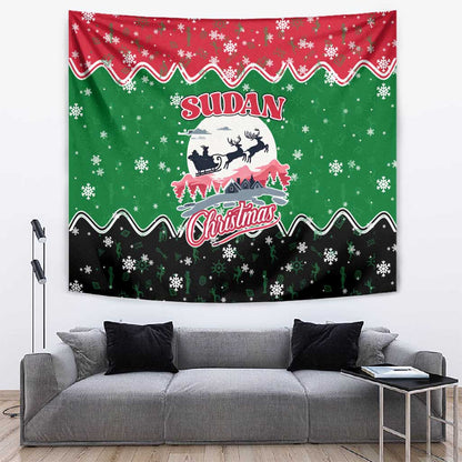 Sudan Christmas Tapestry Red Green Black Xmas Santa Sleigh and Map - African Pride