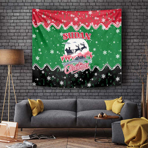 Sudan Christmas Tapestry Red Green Black Xmas Santa Sleigh and Map - African Pride