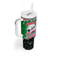 Sudan Christmas Tumbler With Handle Red Green Black Xmas Santa Sleigh and Map - African Pride
