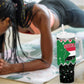 Sudan Christmas Tumbler With Handle Red Green Black Xmas Santa Sleigh and Map - African Pride