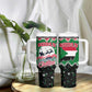 Sudan Christmas Tumbler With Handle Red Green Black Xmas Santa Sleigh and Map - African Pride