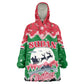 Sudan Christmas Wearable Blanket Hoodie Red Green Black Xmas Santa Sleigh and Map - African Pride