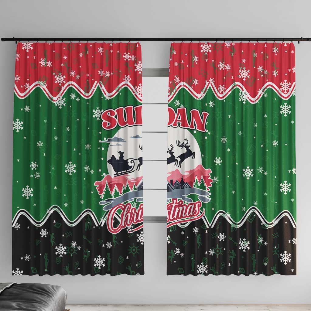 Sudan Christmas Window Curtain Red Green Black Xmas Santa Sleigh and ...