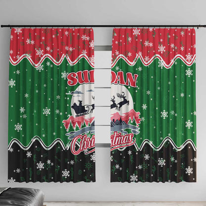 Sudan Christmas Window Curtain Red Green Black Xmas Santa Sleigh and Map - African Pride