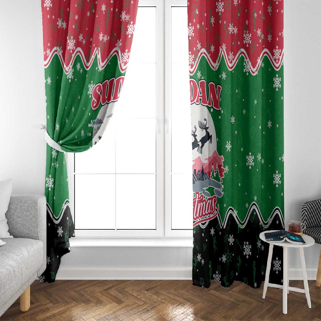Sudan Christmas Window Curtain Red Green Black Xmas Santa Sleigh and Map - African Pride