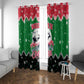 Sudan Christmas Window Curtain Red Green Black Xmas Santa Sleigh and Map - African Pride