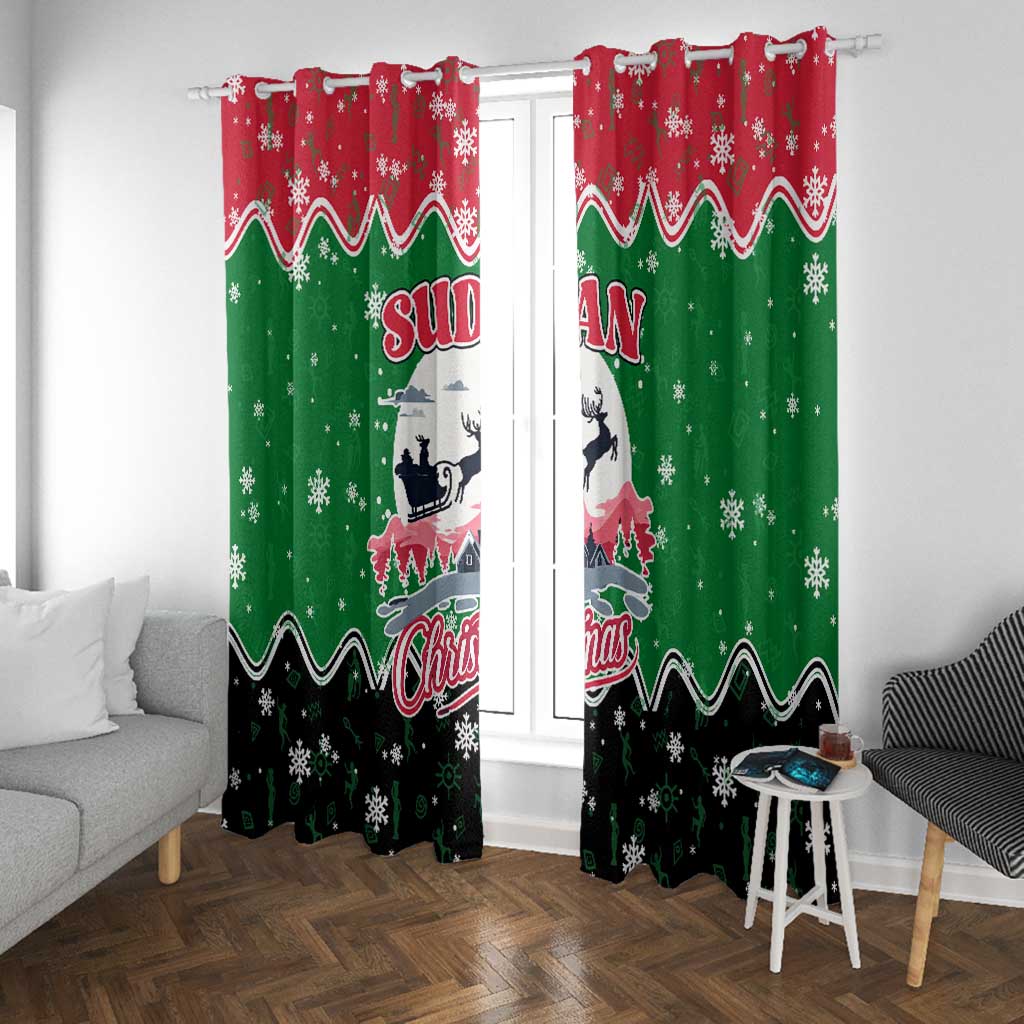 Sudan Christmas Window Curtain Red Green Black Xmas Santa Sleigh and Map - African Pride