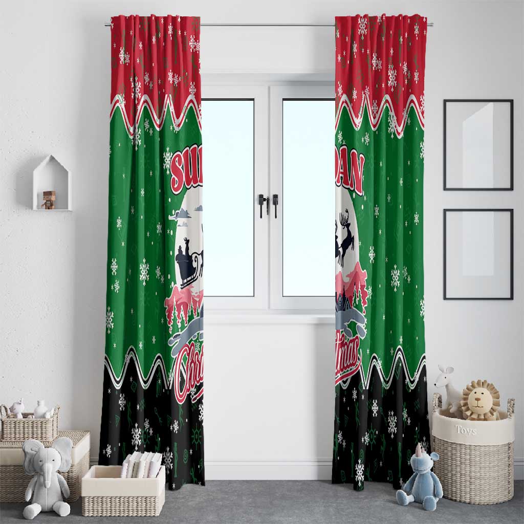 Sudan Christmas Window Curtain Red Green Black Xmas Santa Sleigh and Map - African Pride