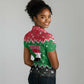 Sudan Christmas Women Polo Shirt Red Green Black Xmas Santa Sleigh and Map - African Pride