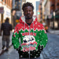 Sudan Christmas Zip Hoodie Red Green Black Xmas Santa Sleigh and Map - African Pride