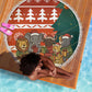 Zambia Christmas Beach Blanket African Animals Tree Snowflakes and National Emblem - African Pride
