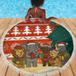 Zambia Christmas Beach Blanket African Animals Tree Snowflakes and National Emblem - African Pride