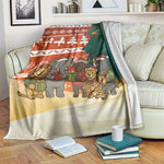 Zambia Christmas Blanket African Animals Tree Snowflakes and National Emblem - African Pride