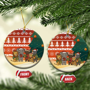 Zambia Christmas Ceramic Ornament African Animals Tree Snowflakes and National Emblem - African Pride