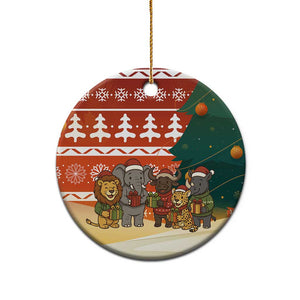 Zambia Christmas Ceramic Ornament African Animals Tree Snowflakes and National Emblem - African Pride