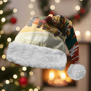 Zambia Christmas Santa Hat African Animals Tree Snowflakes and National Emblem - African Pride