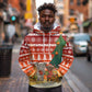 Zambia Christmas Hoodie African Animals Tree Snowflakes and National Emblem - African Pride