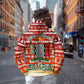 Zambia Christmas Hoodie African Animals Tree Snowflakes and National Emblem - African Pride