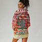 Zambia Christmas Hoodie Dress African Animals Tree Snowflakes and National Emblem - African Pride
