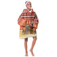Zambia Christmas Kid Wearable Blanket Hoodie African Animals Tree Snowflakes and National Emblem - African Pride