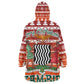 Zambia Christmas Kid Wearable Blanket Hoodie African Animals Tree Snowflakes and National Emblem - African Pride
