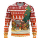 Zambia Christmas Ugly Christmas Sweater African Animals Tree Snowflakes and National Emblem - African Pride