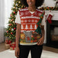 Zambia Christmas Knitted V-Neck Vest African Animals Tree Snowflakes and National Emblem - African Pride