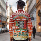 Zambia Christmas Long Sleeve Button Shirt African Animals Tree Snowflakes and National Emblem - African Pride