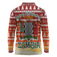 Zambia Christmas Long Sleeve Polo Shirt African Animals Tree Snowflakes and National Emblem - African Pride