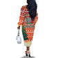 Zambia Christmas Off The Shoulder Long Sleeve Dress African Animals Tree Snowflakes and National Emblem - African Pride