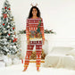 Zambia Christmas Pajama Set African Animals Tree Snowflakes and National Emblem - African Pride