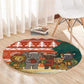Zambia Christmas Round Carpet African Animals Tree Snowflakes and National Emblem - African Pride