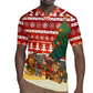 Zambia Christmas Rugby Jersey African Animals Tree Snowflakes and National Emblem - African Pride