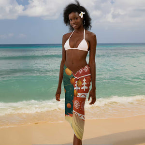 Zambia Christmas Sarong African Animals Tree Snowflakes and National Emblem - African Pride
