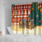 Zambia Christmas Shower Curtain African Animals Tree Snowflakes and National Emblem - African Pride