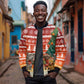 Zambia Christmas Sleeve Zip Bomber Jacket African Animals Tree Snowflakes and National Emblem - African Pride