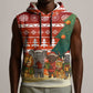 Zambia Christmas Sleeveless Hoodie African Animals Tree Snowflakes and National Emblem - African Pride