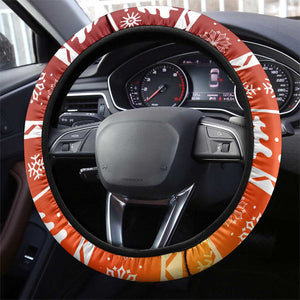 Zambia Christmas Steering Wheel Cover African Animals Tree Snowflakes and National Emblem - African Pride